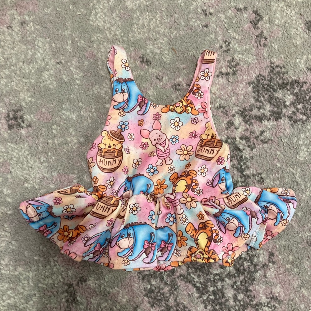 12-18m Handmade Pink Pooh Print Toddler Shirt